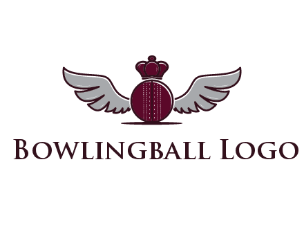 cricket ball with crown and wings