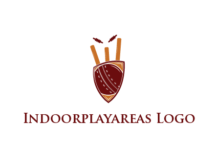 wickets behind shield with cricket ball