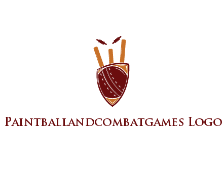 wickets behind shield with cricket ball
