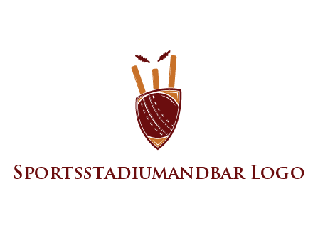 wickets behind shield with cricket ball