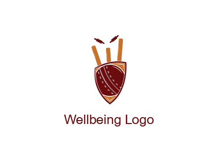 wickets behind shield with cricket ball