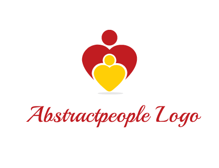 caring people in heart shape graphic