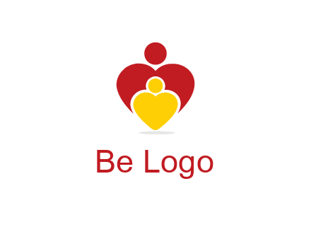 caring people in heart shape graphic