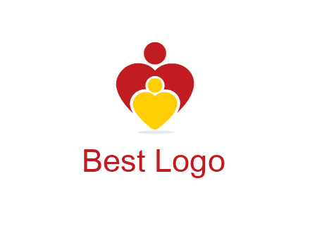 caring people in heart shape graphic