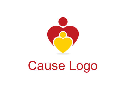 caring people in heart shape graphic