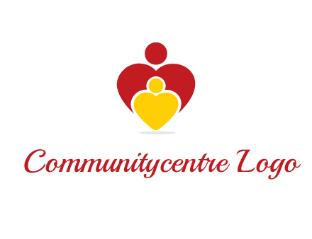 caring people in heart shape graphic