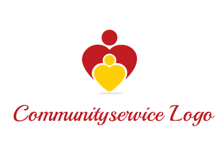 caring people in heart shape graphic