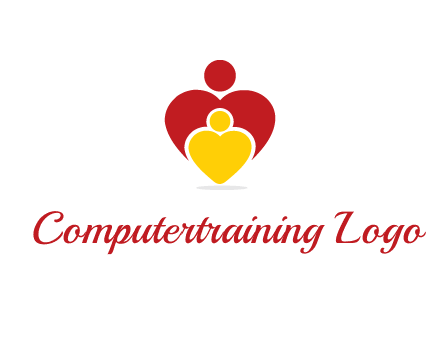 caring people in heart shape graphic