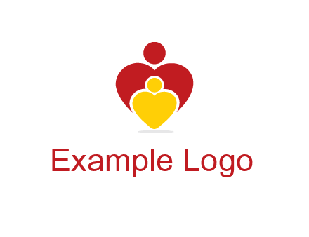 caring people in heart shape graphic
