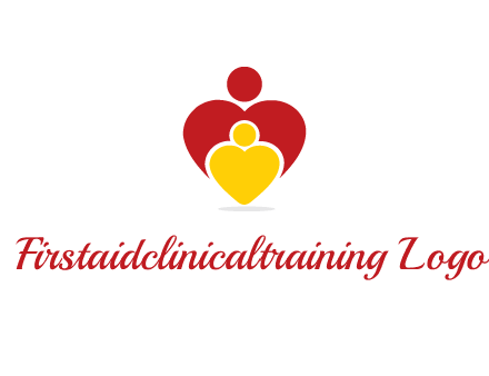 caring people in heart shape graphic