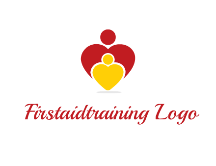 caring people in heart shape graphic