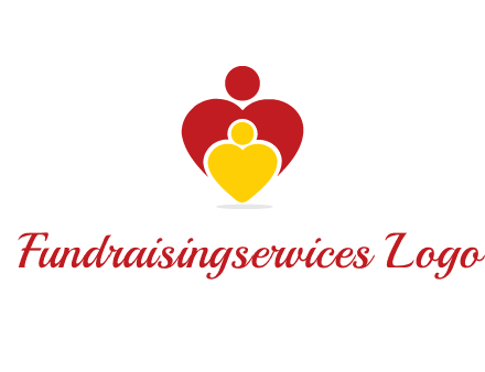 caring people in heart shape graphic