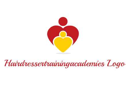 caring people in heart shape graphic