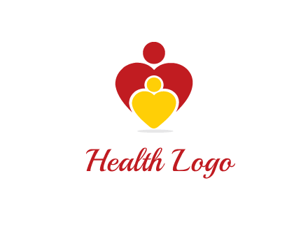 caring people in heart shape graphic