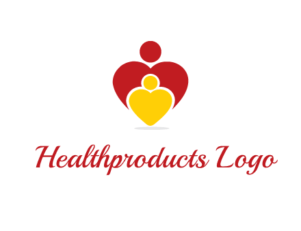 caring people in heart shape graphic