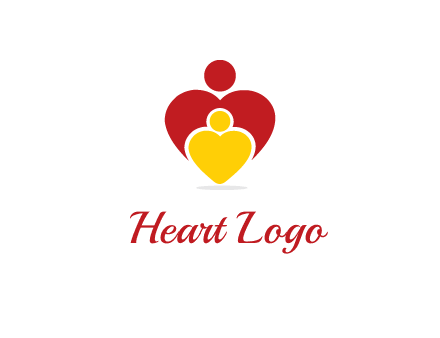 caring people in heart shape graphic