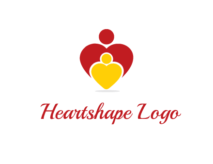 caring people in heart shape graphic