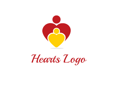 caring people in heart shape graphic
