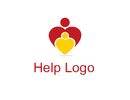 caring people in heart shape graphic