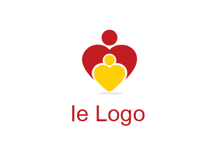caring people in heart shape graphic