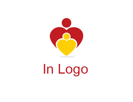 caring people in heart shape graphic