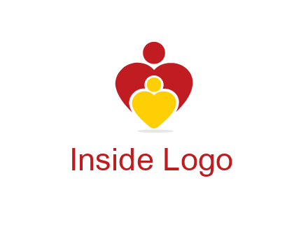 caring people in heart shape graphic