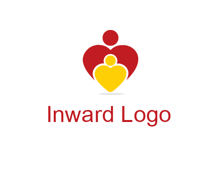 caring people in heart shape graphic