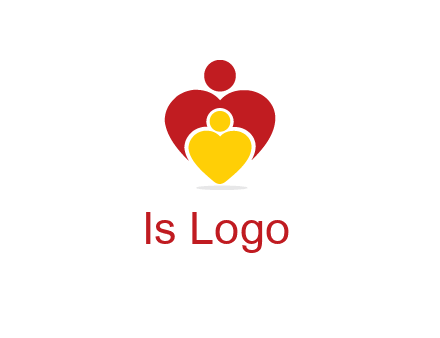 caring people in heart shape graphic