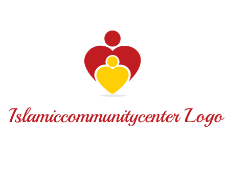 caring people in heart shape graphic