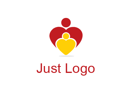 caring people in heart shape graphic