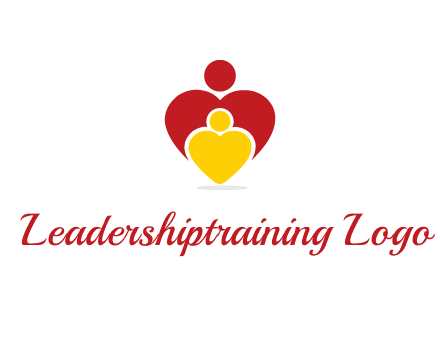 caring people in heart shape graphic