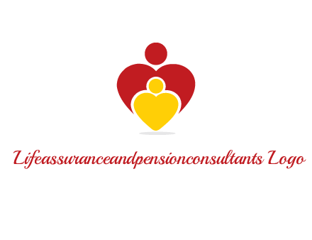 caring people in heart shape graphic