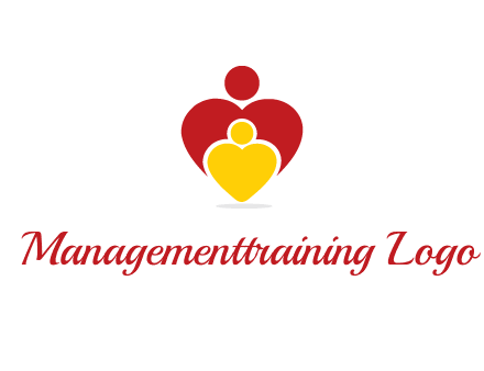 caring people in heart shape graphic