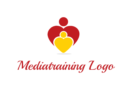 caring people in heart shape graphic