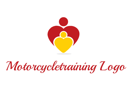 caring people in heart shape graphic