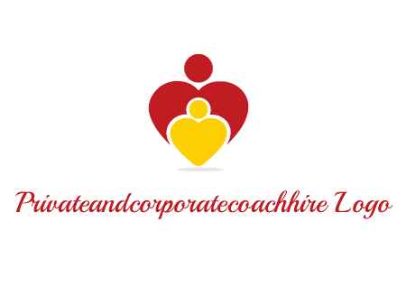 caring people in heart shape graphic