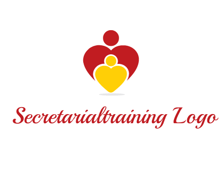 caring people in heart shape graphic