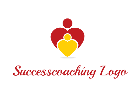 caring people in heart shape graphic