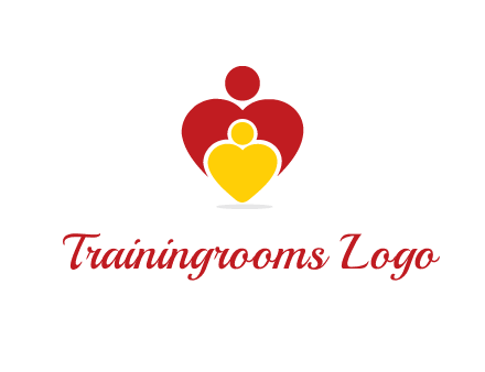 caring people in heart shape graphic