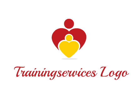 caring people in heart shape graphic