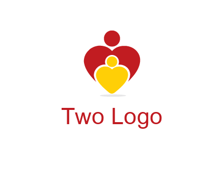 caring people in heart shape graphic