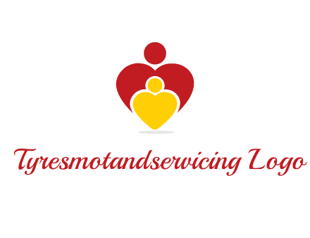 caring people in heart shape graphic