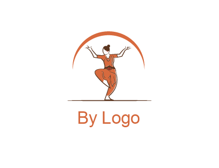 dancer under curved line