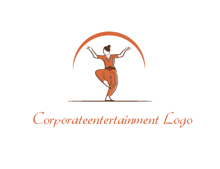 dancer under curved line