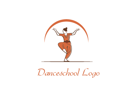 dancer under curved line