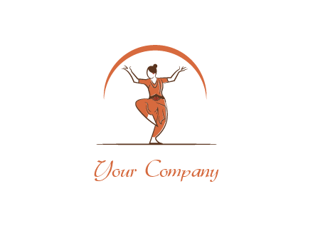dancer under curved line
