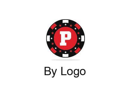 letter P in poker chip