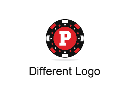 letter P in poker chip