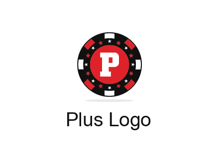 letter P in poker chip