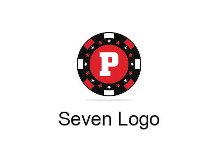 letter P in poker chip